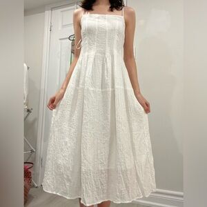 Elegant White Spaghetti Strap Dress